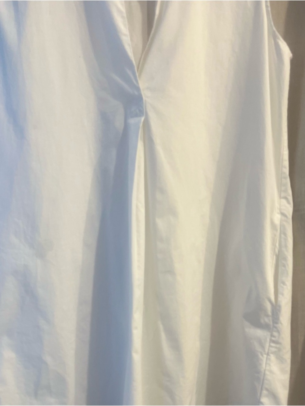 White Cotton Tunic Sleeveless Red Land Cotton Size L Pockets Capsule Wardrobe - Picture 4 of 9